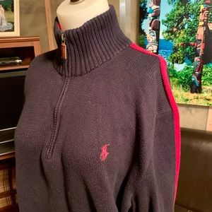 Men’s XL Polo sweater. Navy & red. Great condition.